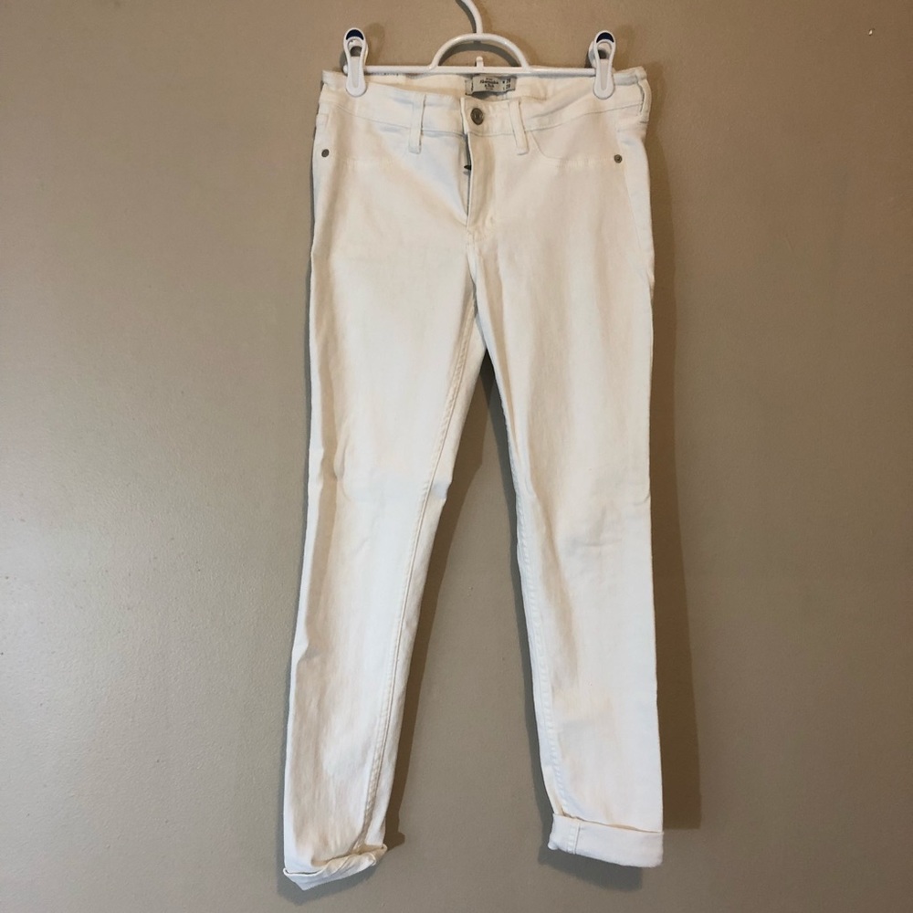 A&F White Jeans